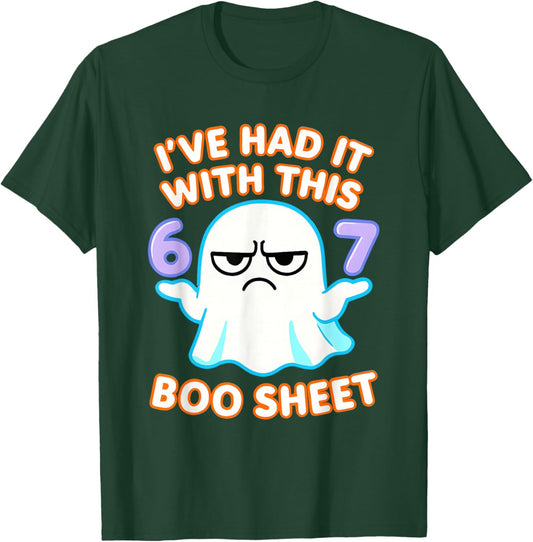 67 Halloween Costume Boo Sheet 6 7 Meme Six Seven Brainrot T-Shirt - T-Shirt | Forest