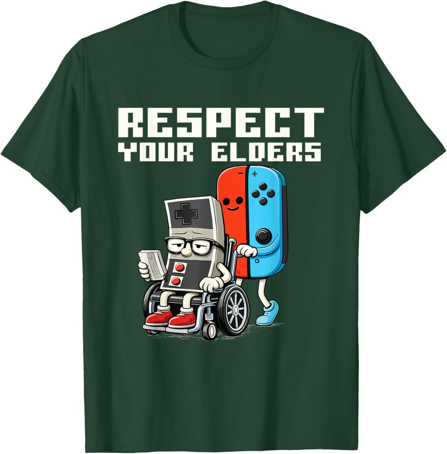 Respect Your Elders - Gaming Lover Gamer Video Games T-Shirt - T-Shirt | Forest