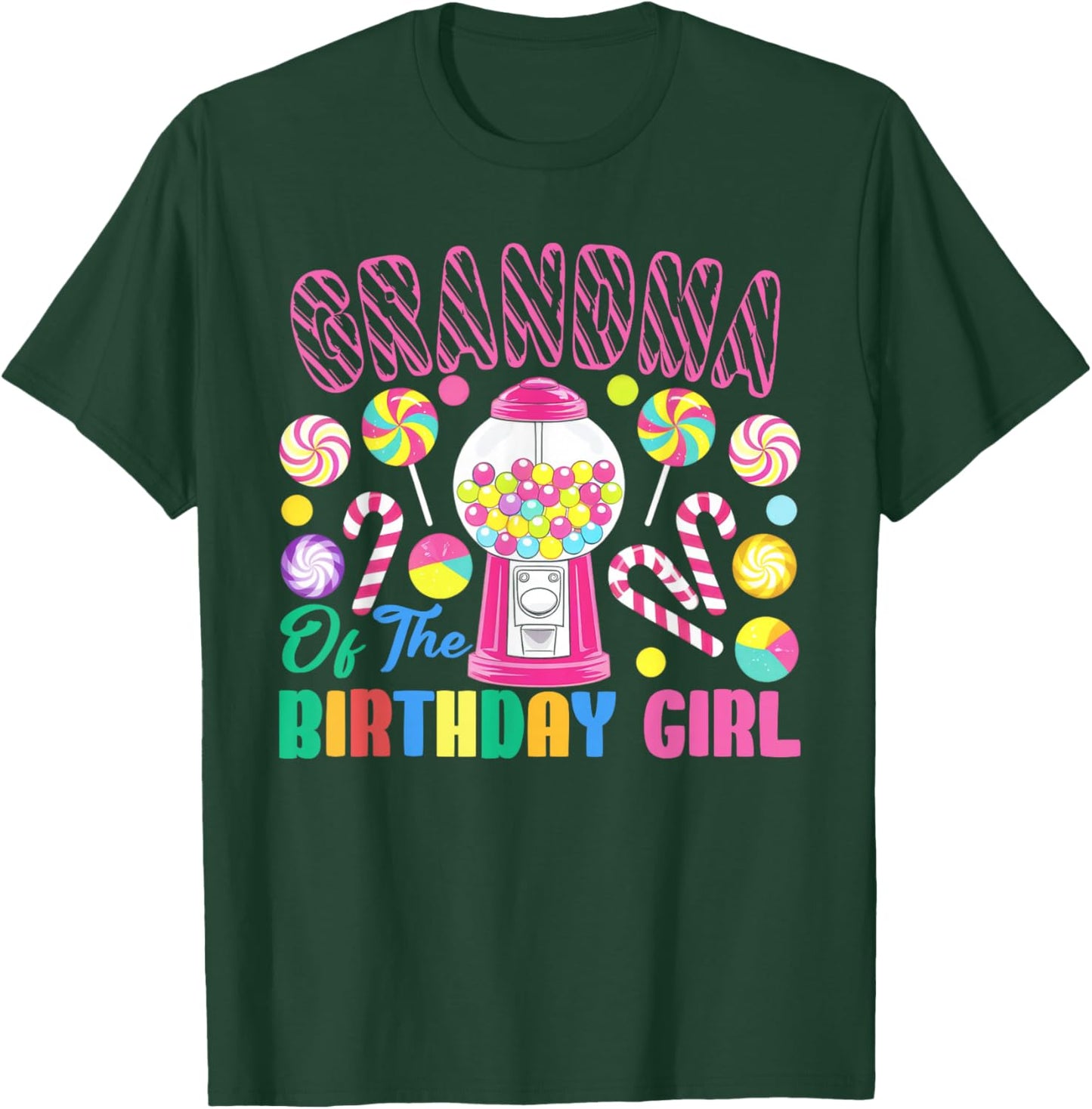 Grandma of The Birthday Girl Candyland Matching Family T-Shirt - T-Shirt | Forest