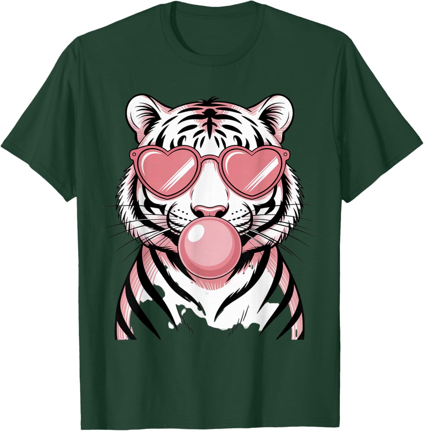 Cool Tiger in Sunglasses with Bubble T-Shirt - T-Shirt | Forest