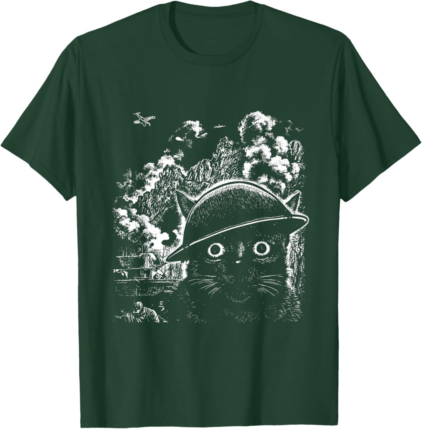 Thousand Yard Stare Cat T-Shirt - T-Shirt | Forest