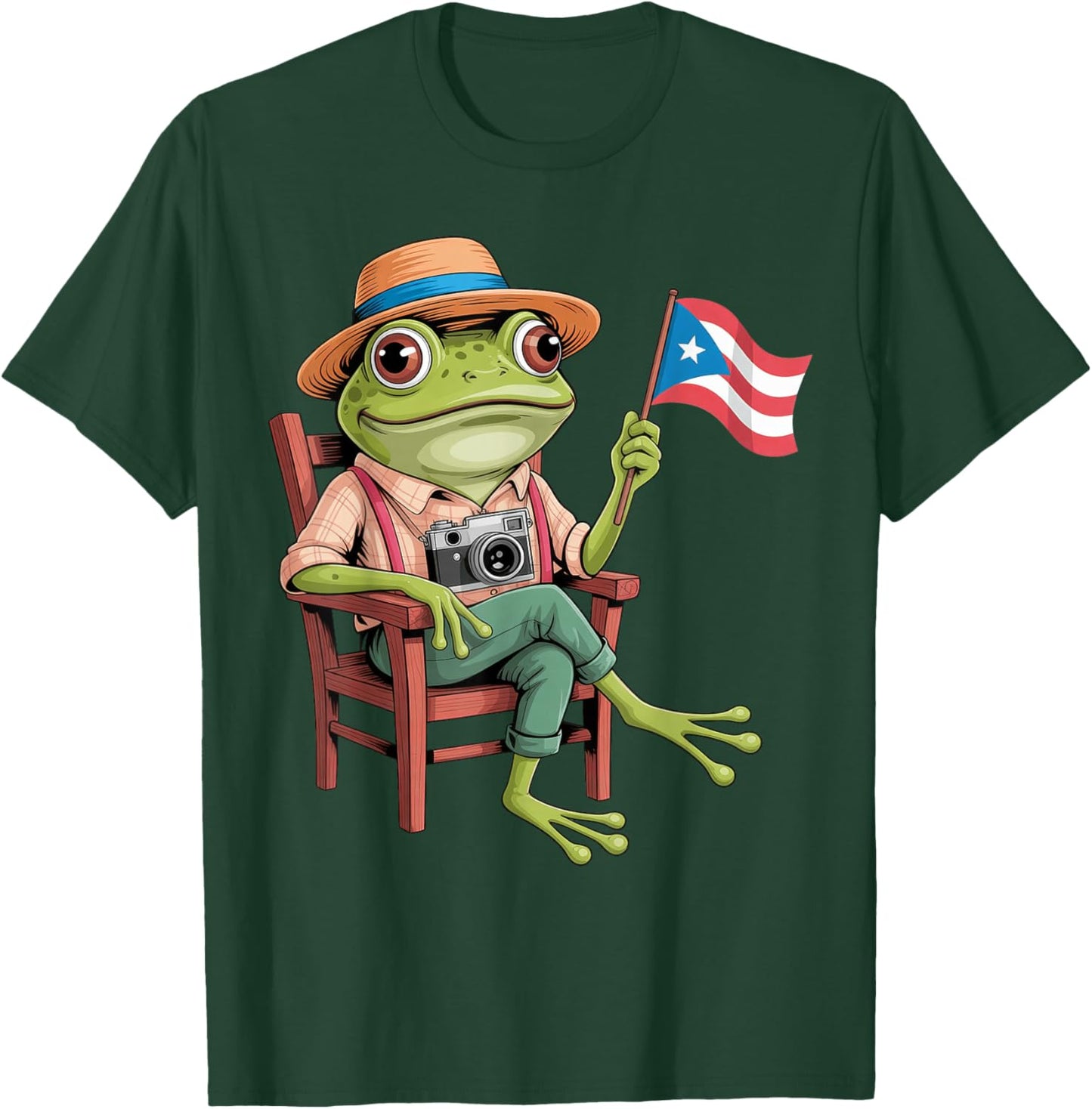 Coqui Frog Puerto Rico Flag Taino Boricua Hispanic T-Shirt - T-Shirt | Forest