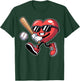 Valentines Day Heart Playing Baseball Boys Men Kids Girls T-Shirt - T-Shirt | Forest