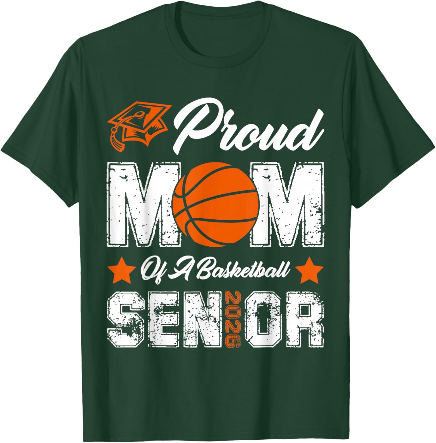 Proud Mom of a Basketball Senior Class of 2026 Graduation T-Shirt - T-Shirt | Forest