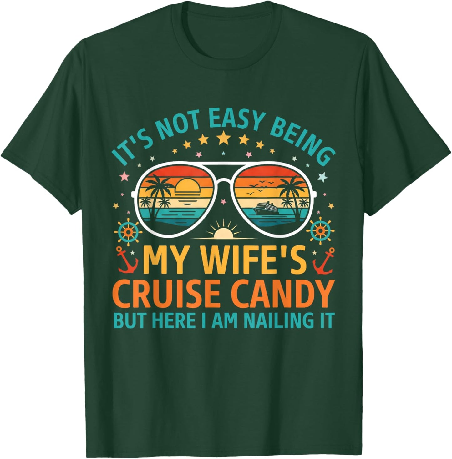 Matching Couples Cruise Men Candy Husband and Wife Cruise T-Shirt - T-Shirt | Forest