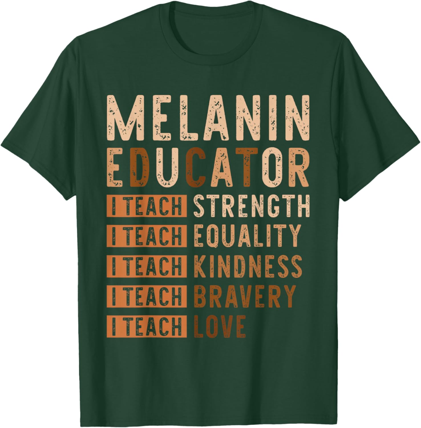 I Teach Love Black History Month African American Teacher T-Shirt - T-Shirt | Forest