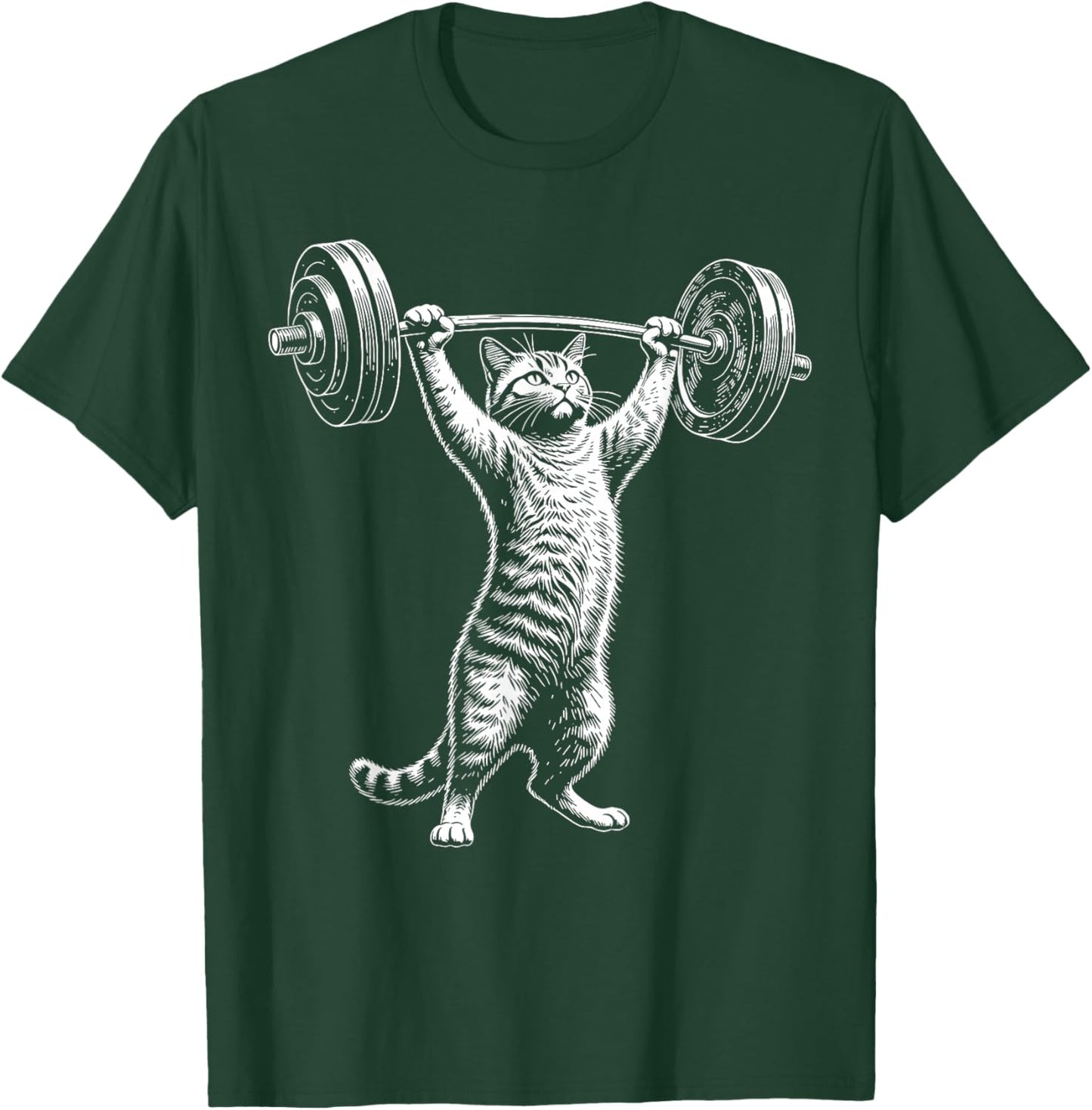 Cat Gym Funny Deadlift Cat Meme T-Shirt - T-Shirt | Forest