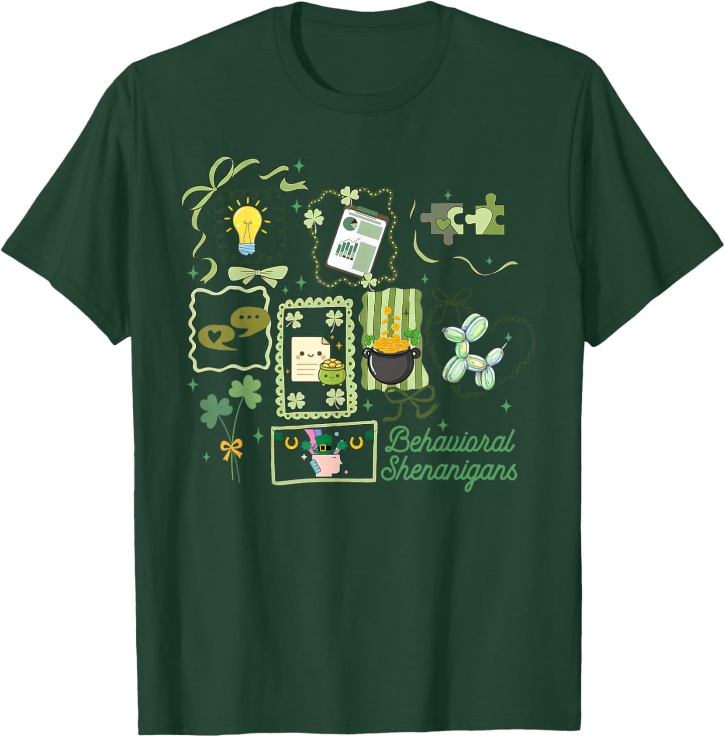 Stamp Behavior Therapy RBT ABA Therapist St Patrick's Day T-Shirt - T-Shirt | Forest