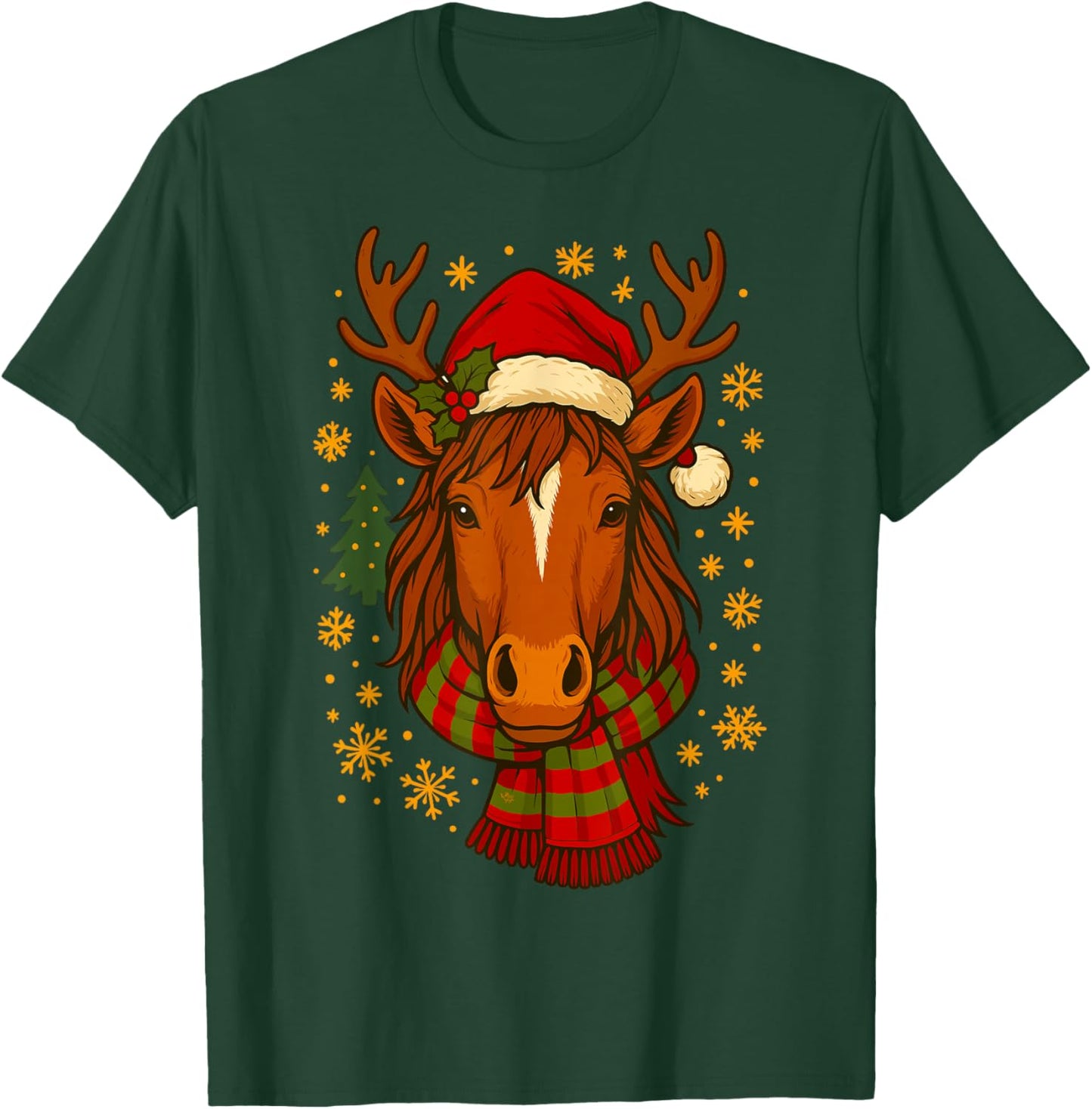 Christmas Horse T-Shirt - T-Shirt | Forest