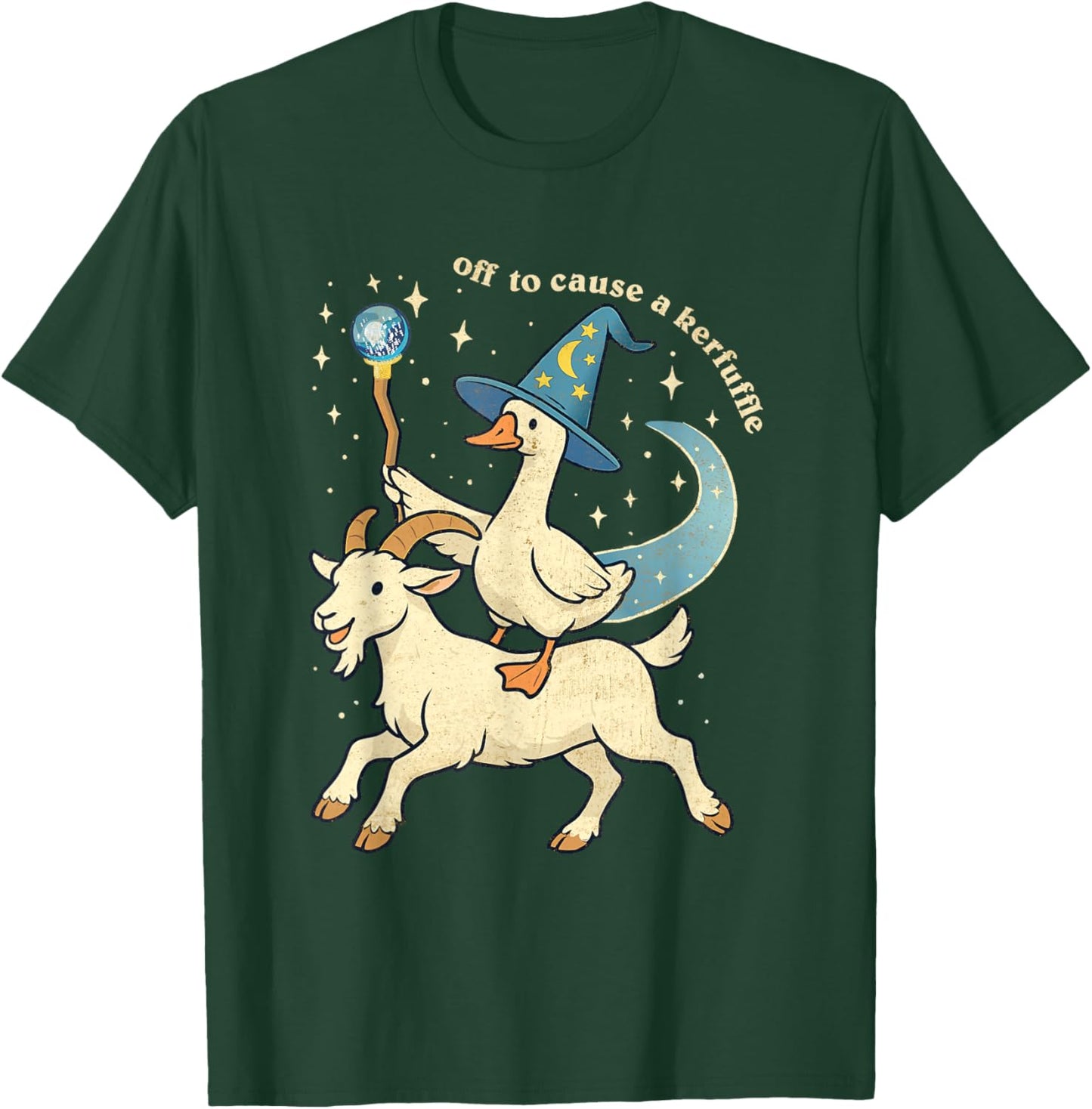 Off to Cause a Kerfuffle Funny Chaotic Weird Animal Goose T-Shirt - T-Shirt | Forest