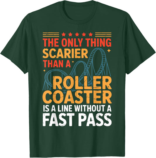 Roller Coaster Fast Pass Theme Park T-Shirt - T-Shirt | Forest