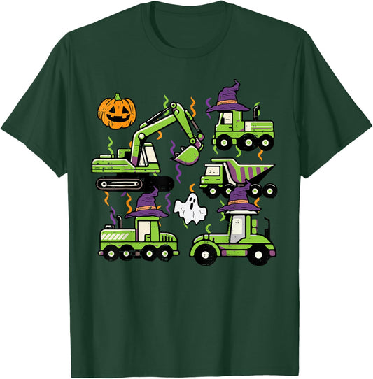 Halloween Construction Excavator Trucks Costume Boys Kids T-Shirt - T-Shirt | Forest