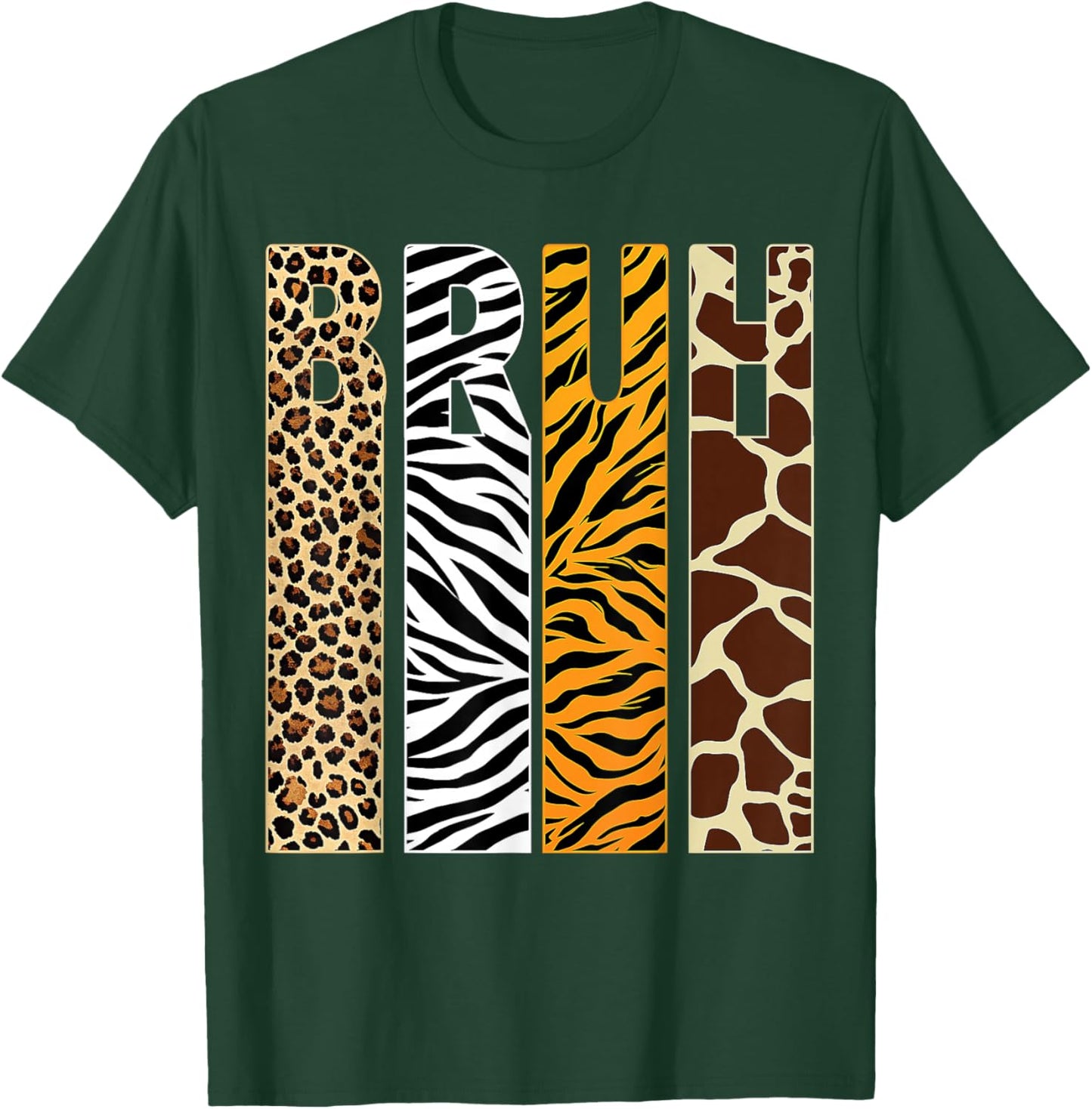 Bruh Boys Animal Print Clothes Kids Zoo Toddler Boy T-Shirt - T-Shirt | Forest