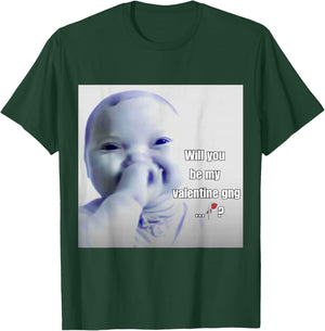 Funny Niche Baby Valentine gen z Meme ai Viral Giggling AI T-Shirt - T-Shirt | Forest
