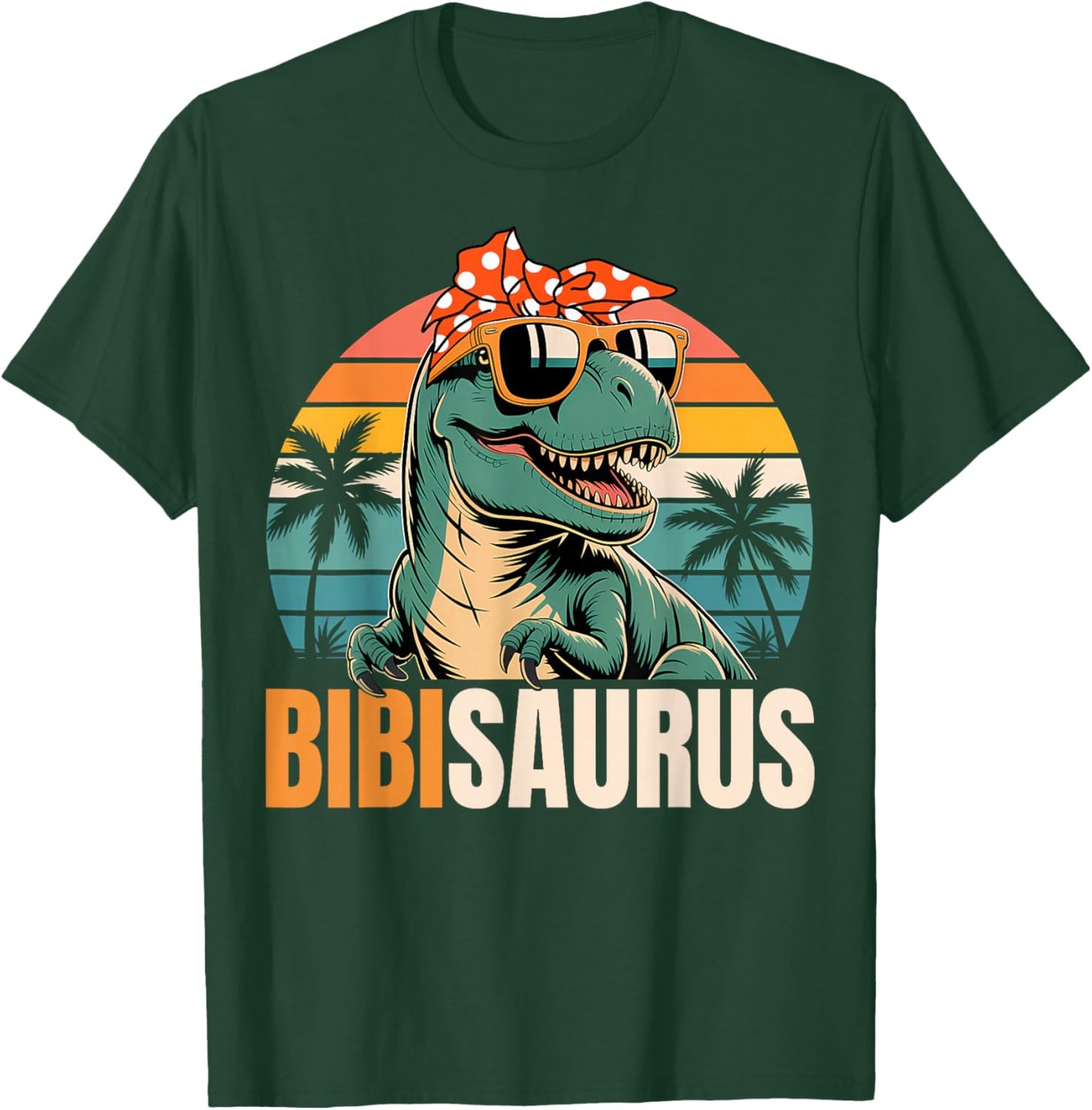 Bibi Saurus BibiSaurus T-Rex Dinosaur Funny Family Matching T-Shirt - T-Shirt | Forest