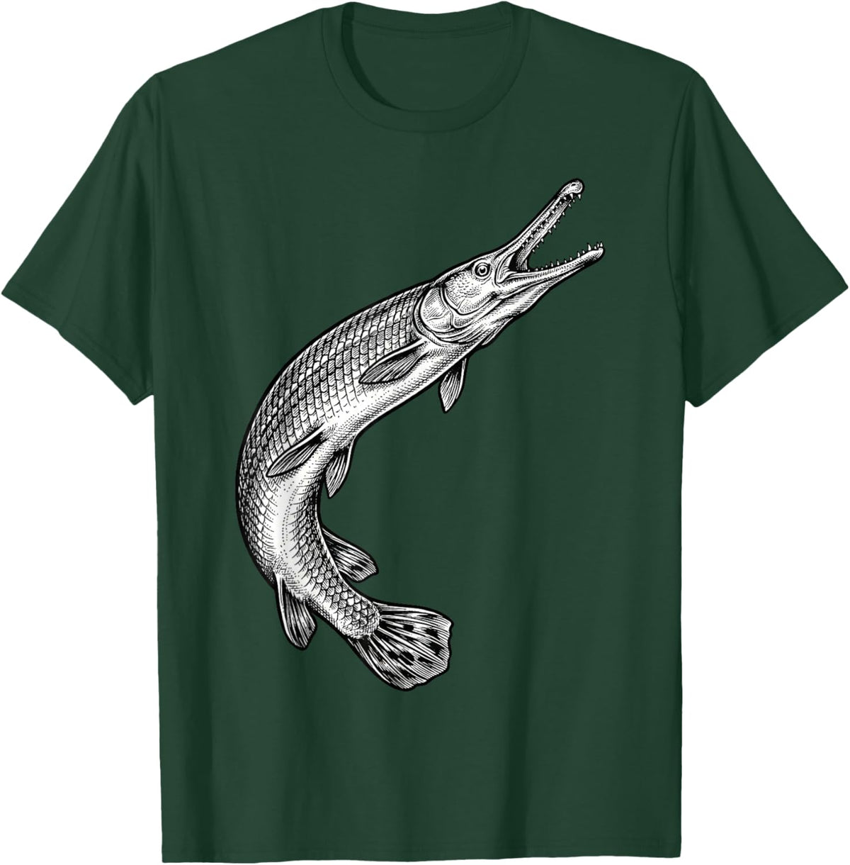 Vintage Alligator Gar Fish Fishing Fisherman Angler T-Shirt - T-Shirt | Forest