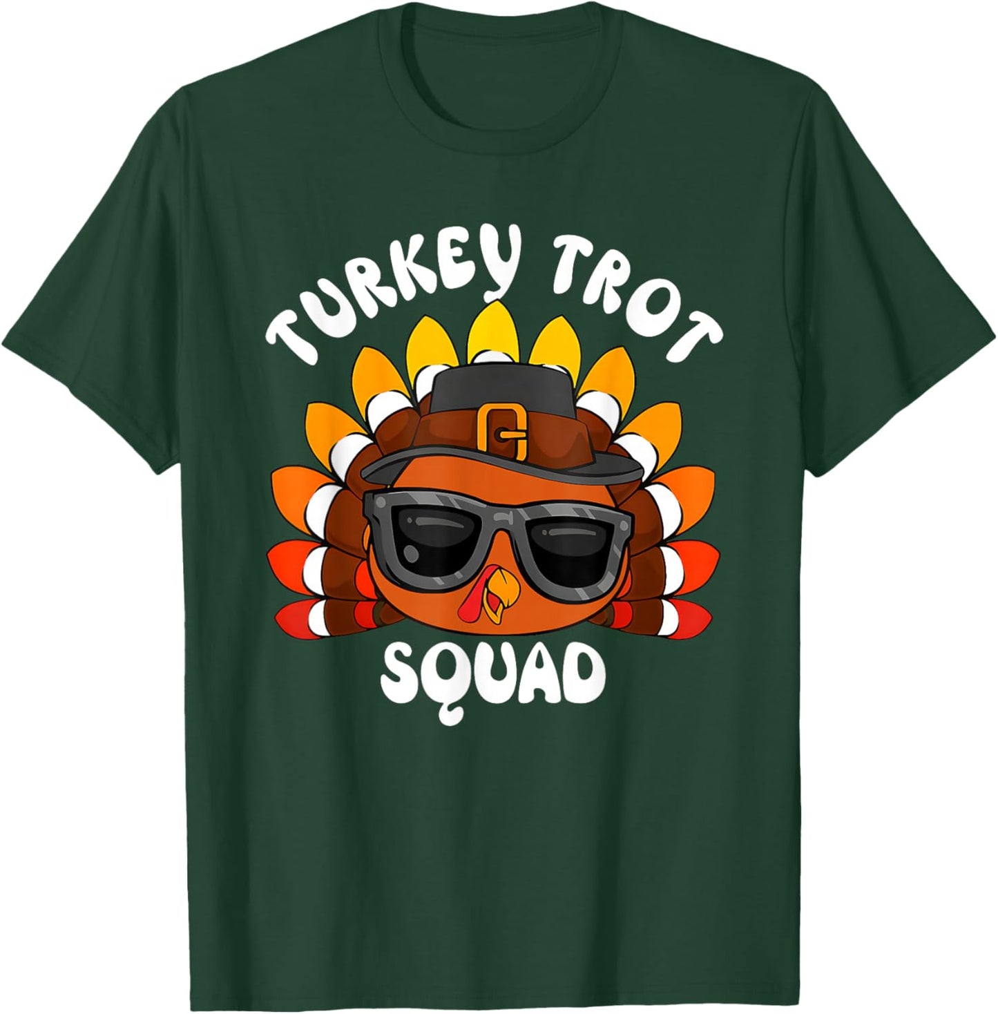 Turkey Trot Squad Thanksgiving Fall Costume Men Women Kids T-Shirt - T-Shirt | Forest