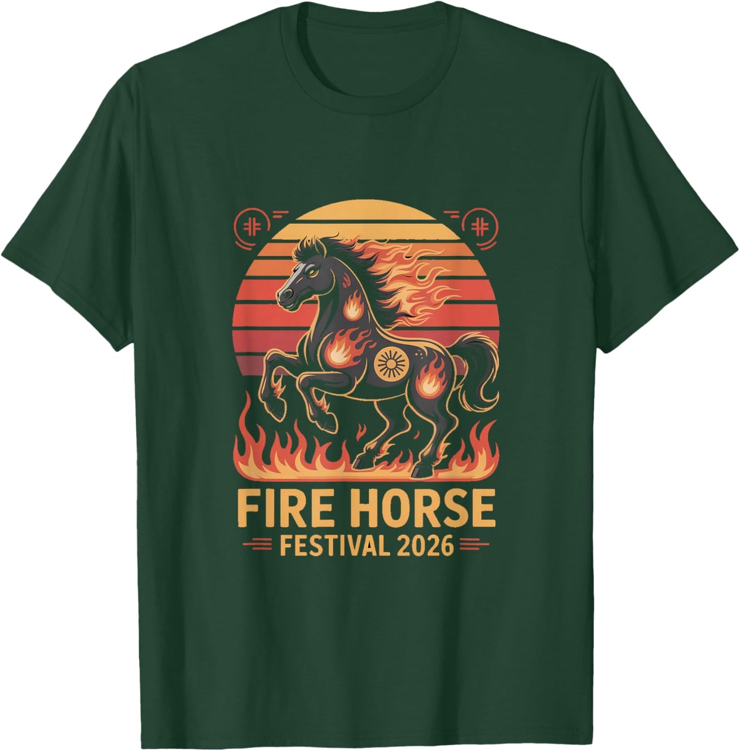 Blaze Into Fortune Chinese New Year Fire Horse 2026 T-Shirt - T-Shirt | Forest