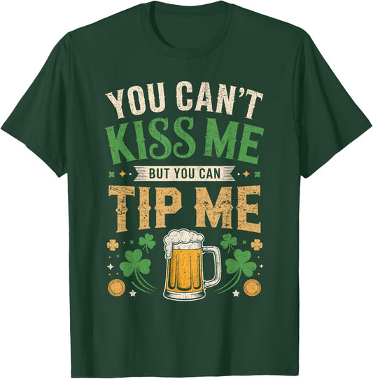 St Patrick's Day Lucky Shamrock Waitress Bartender Waiter T-Shirt - T-Shirt | Forest