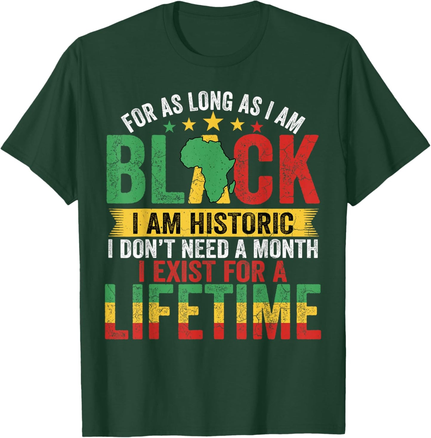 for As Long I Am Black Im Historic African Men Women Kids T-Shirt - T-Shirt | Forest