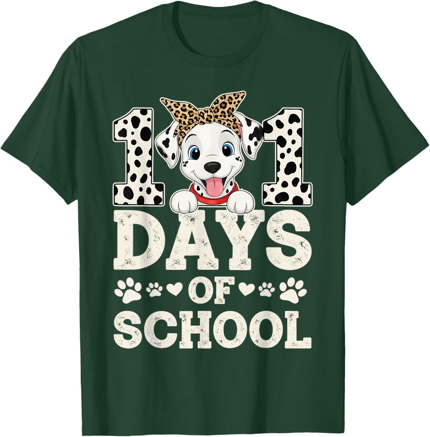 Happy 101 Days of School Funny Student Teacher Kids T-Shirt - T-Shirt | Forest