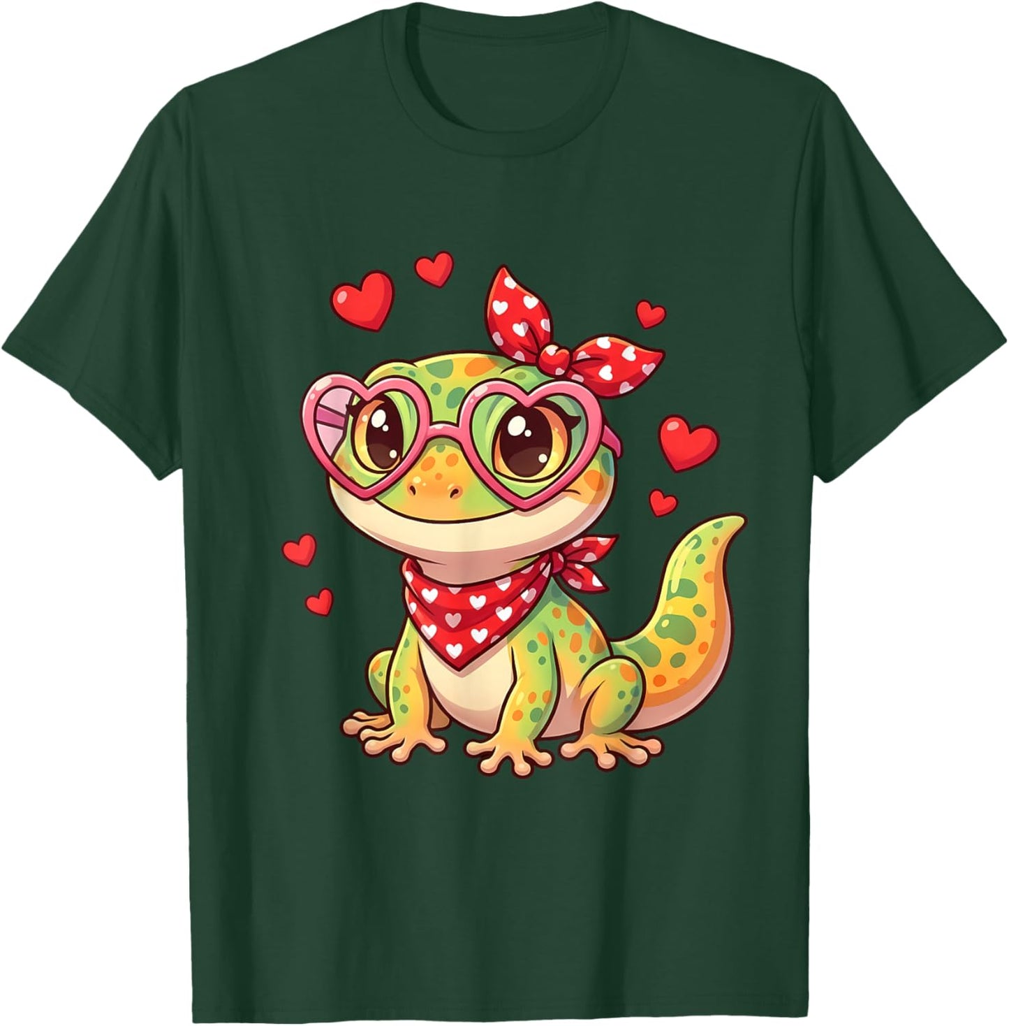 Cute Little Gecko Hearts for Gecko Lovers and Couples T-Shirt - T-Shirt | Forest