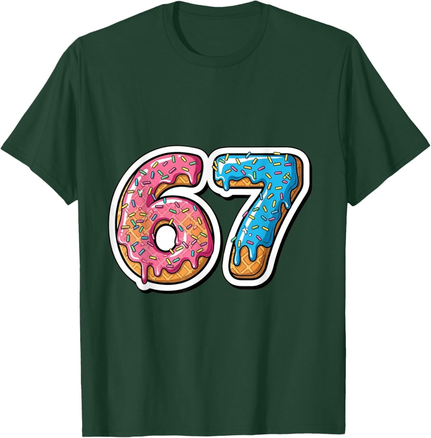 Six Seven Ice Cream Drip Sports Cool Meme 67 Funny Number T-Shirt - T-Shirt | Forest