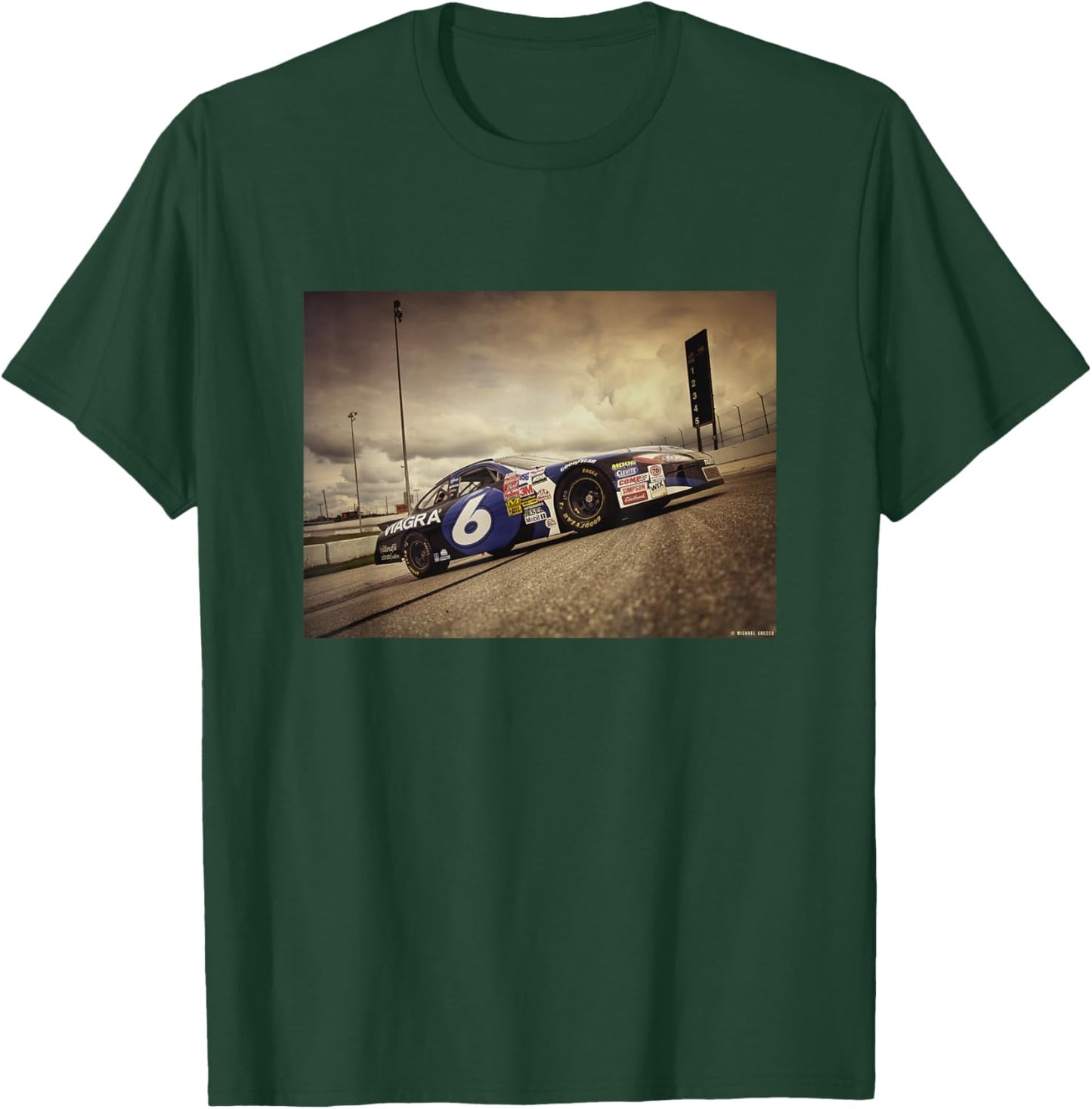 Mark Martin American Stock Car Racer by Michael Grecco T-Shirt - T-Shirt | Forest