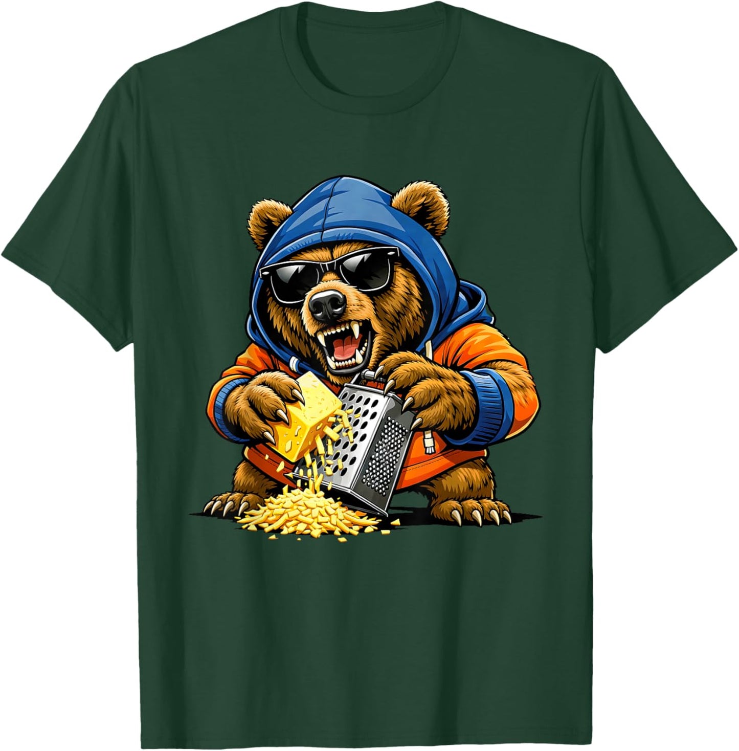 Funny Bear Grating Cheese Graphic Women Kids T-Shirt - T-Shirt | Forest