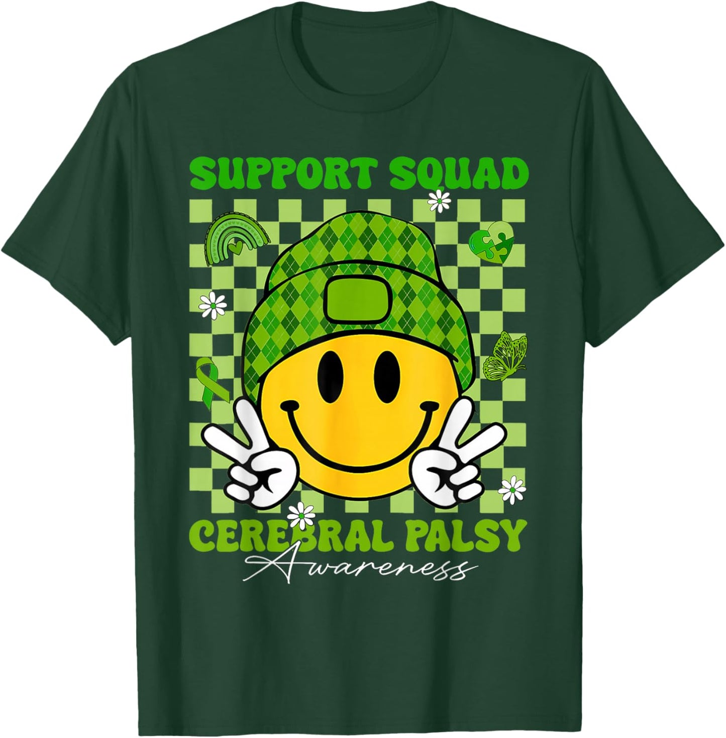 Cerebral Palsy Support Squad Cerebral Palsy Awareness T-Shirt - T-Shirt | Forest