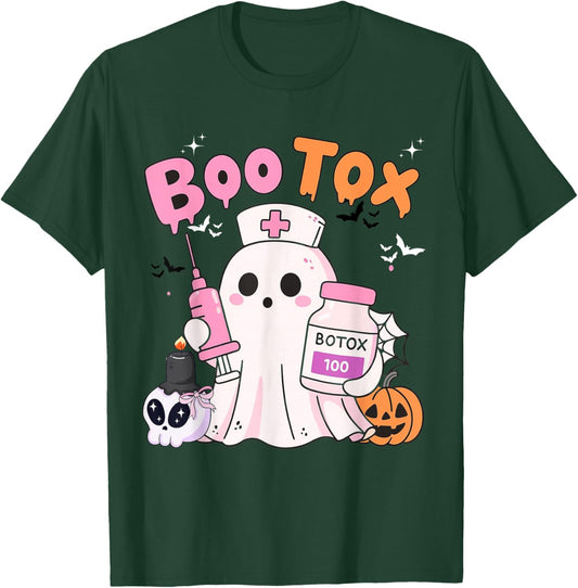 Boo Tox Nurse Ghost Filler Botox Halloween Aesthetic T-Shirt - T-Shirt | Forest