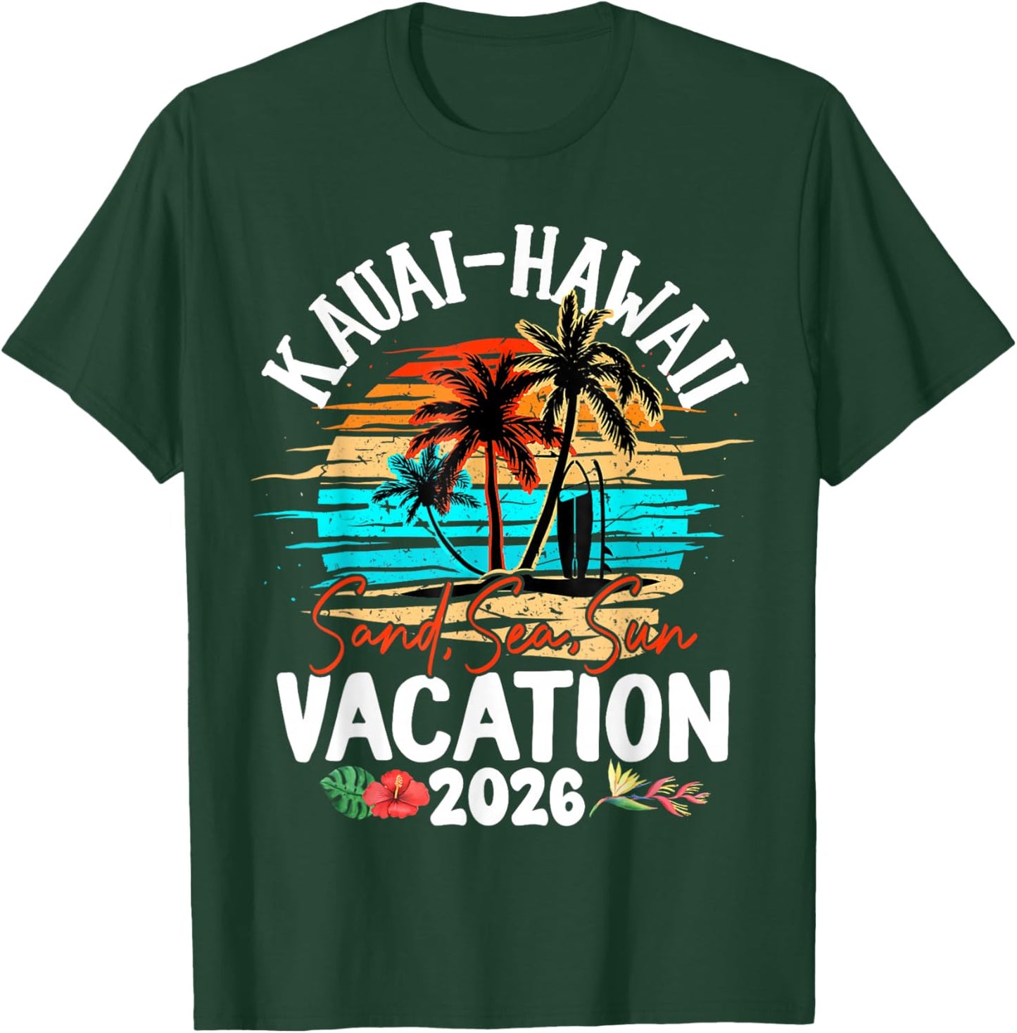 Kauai Hawaii 2026 Vacation Beach Matching Family Group T-Shirt - T-Shirt | Forest