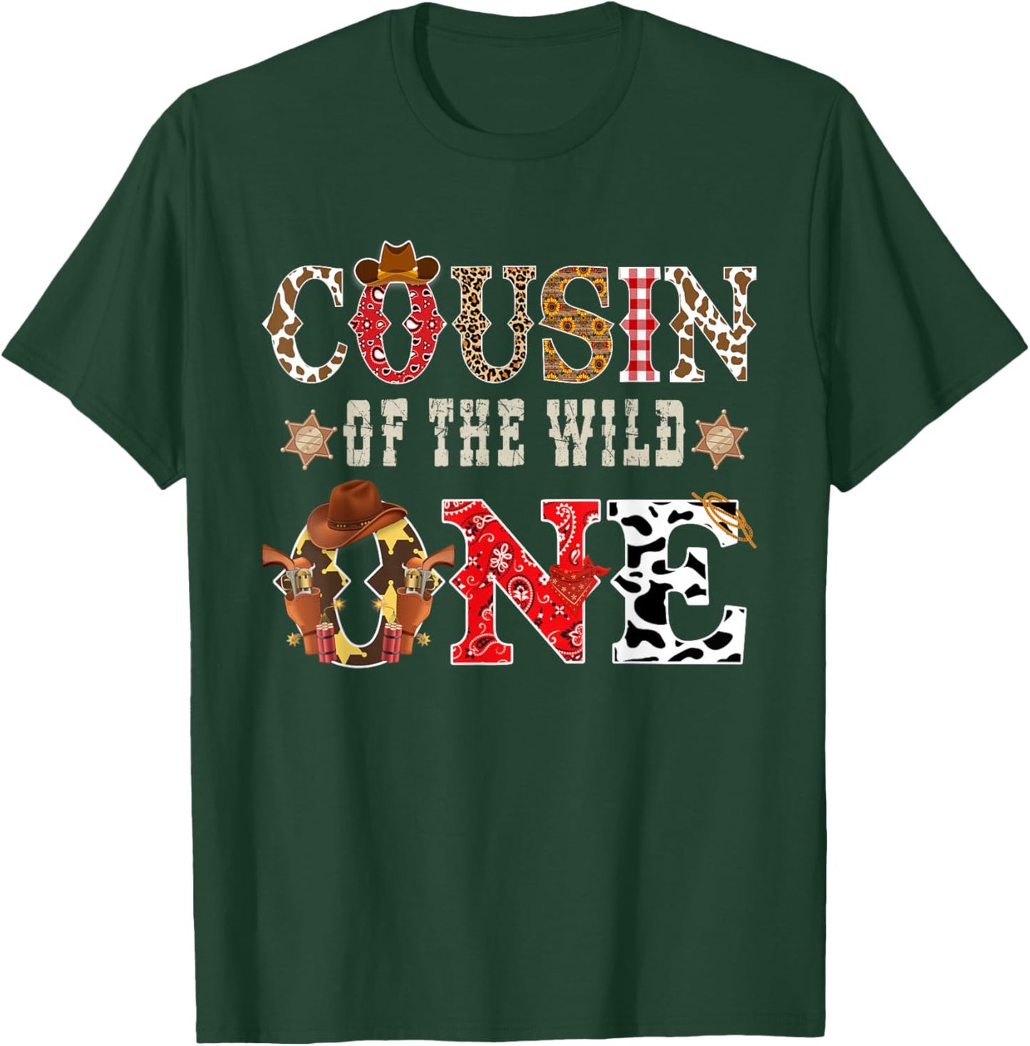 Cousin of The Wild One Cowboy Western Rodeo Party Matching T-Shirt - T-Shirt | Forest