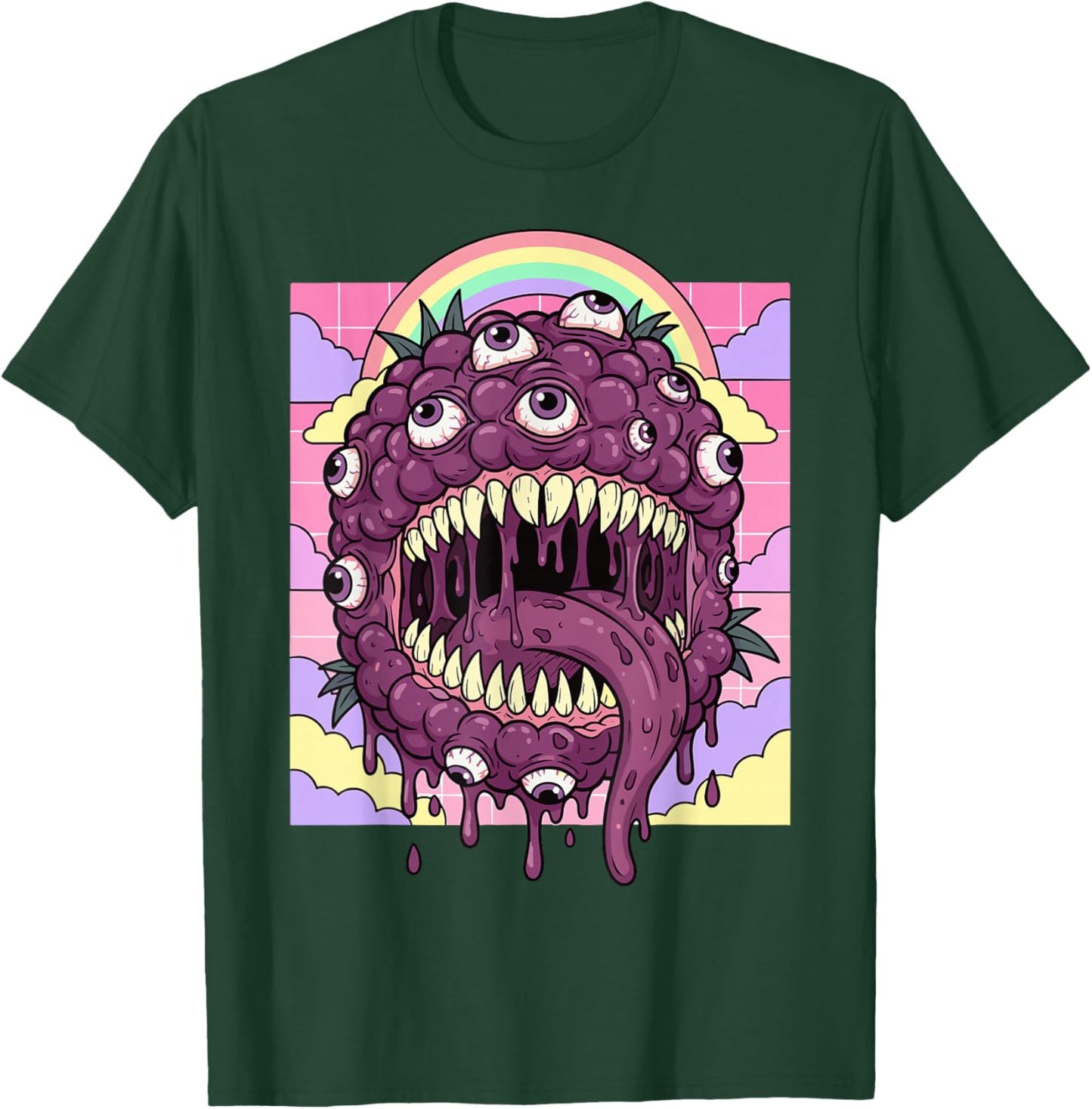 Weirdcore Aesthetic Kawaii Boysenberry Eyeballs T-Shirt - T-Shirt | Forest
