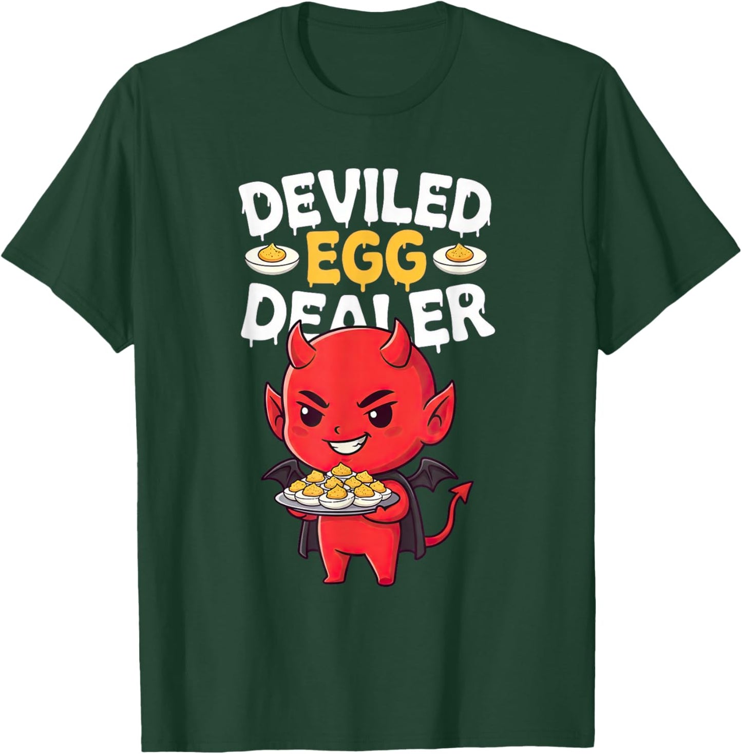 Funny Deviled Egg Dealer Litte Devil Tray Cute T-Shirt - T-Shirt | Forest