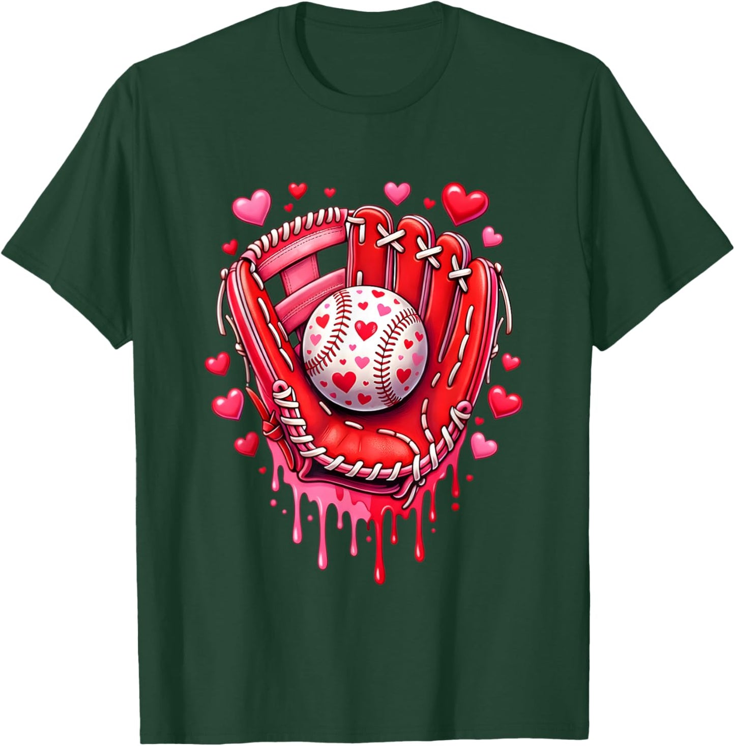 Baseball Drip Ice Cream Sprinkles Valentines Day Baseball T-Shirt - T-Shirt | Forest
