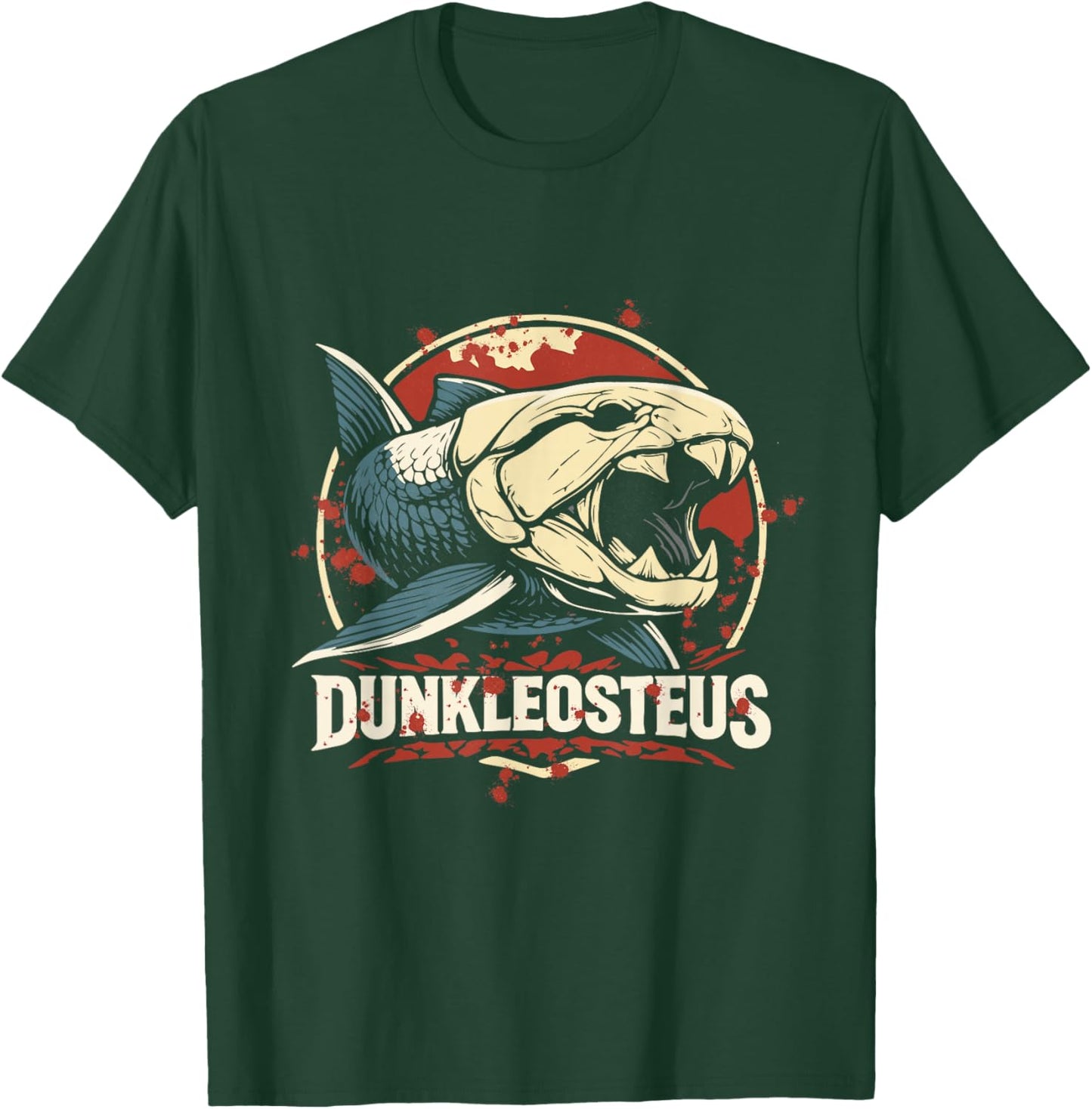 Dunkleosteus Prehistoric Dinosaur Fish Fossil T-Shirt - T-Shirt | Forest