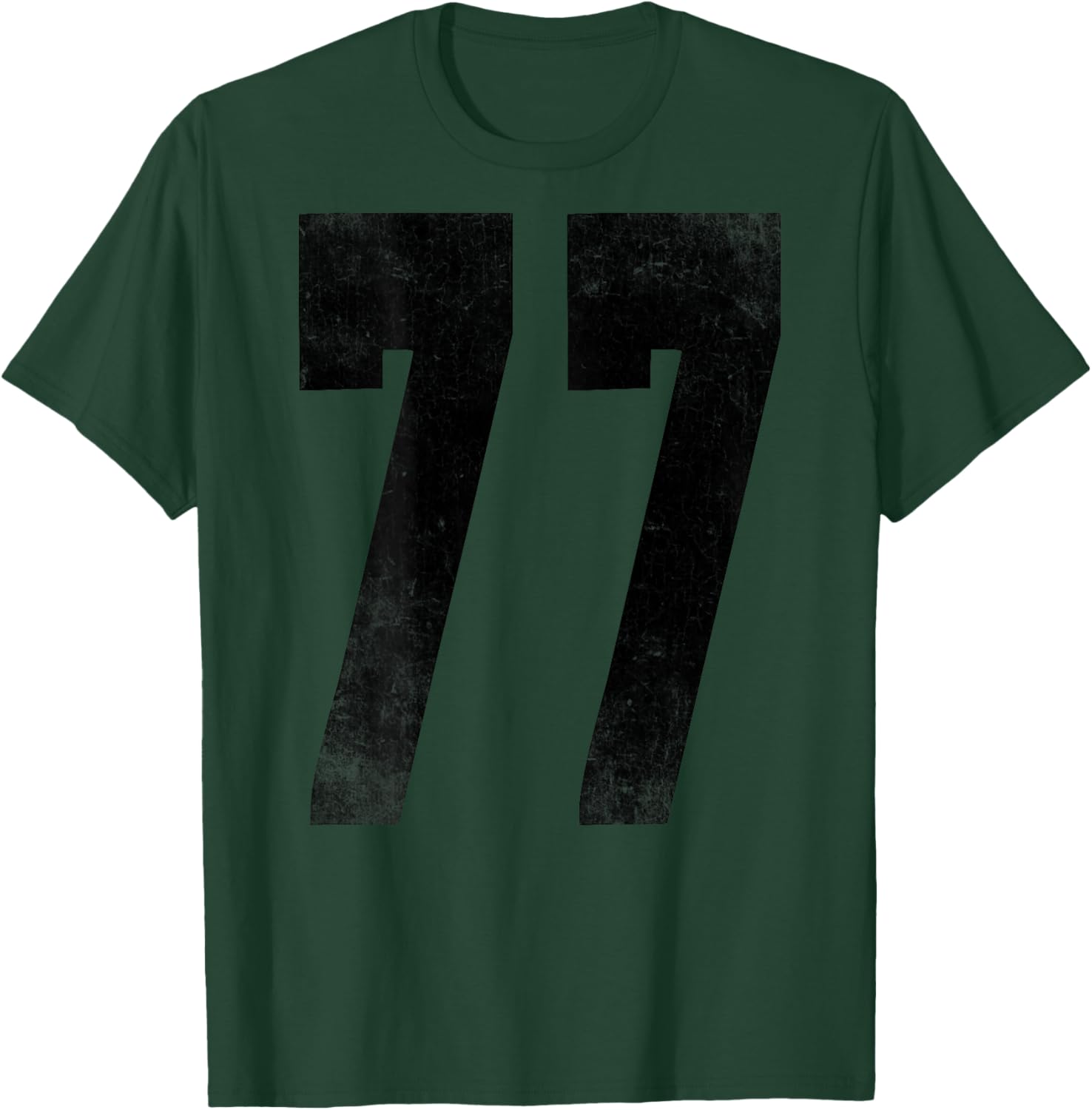 Number 77 Print On Back of Shirt Number #77 Numbered T-Shirt - T-Shirt | Forest