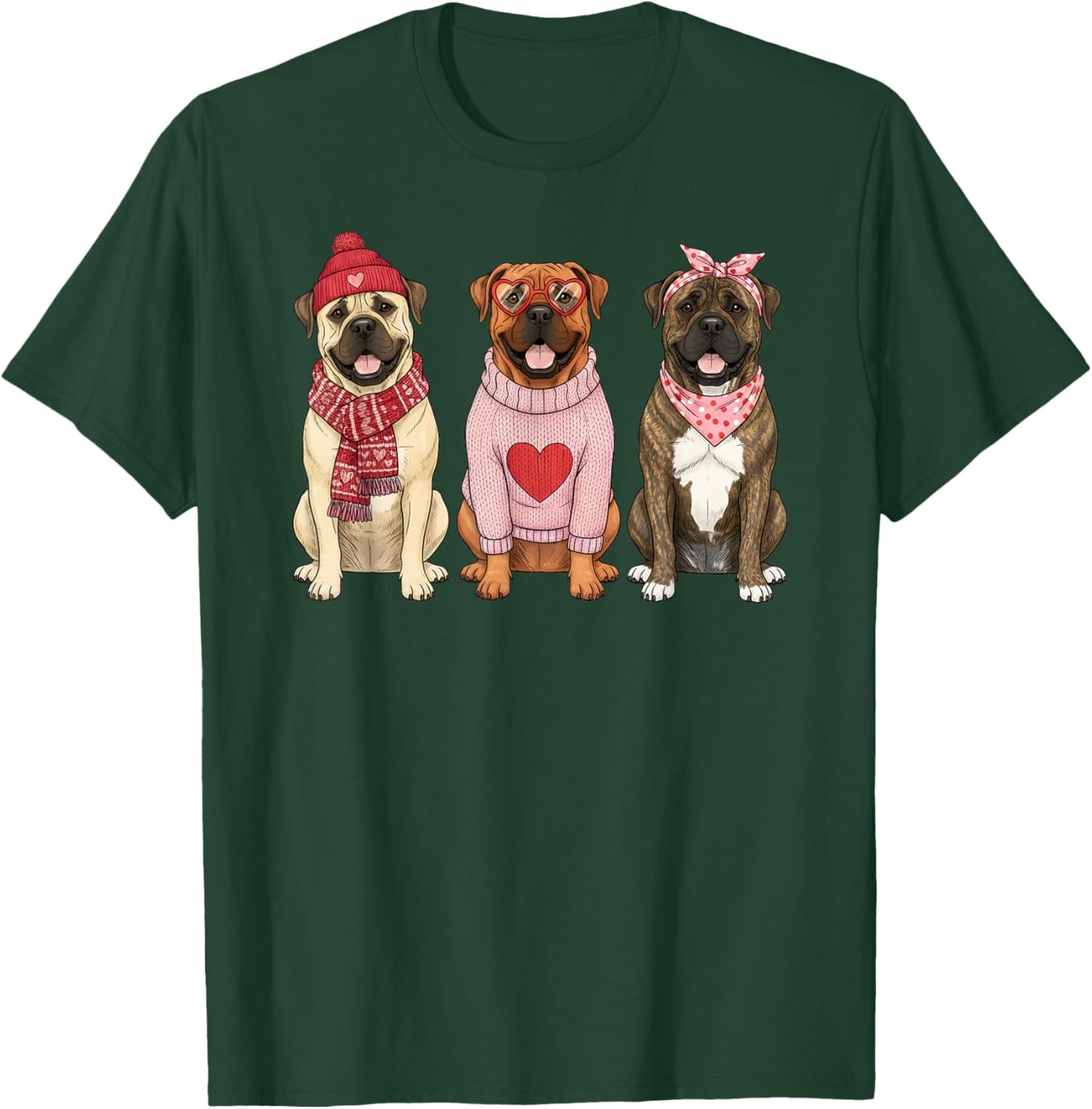 Cute Bullmastiff Valentine Dog T-Shirt - T-Shirt | Forest