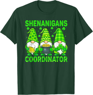 Shenanigans Coordinator Lucky Teacher Gnome St Patrick's Day T-Shirt - T-Shirt | Forest