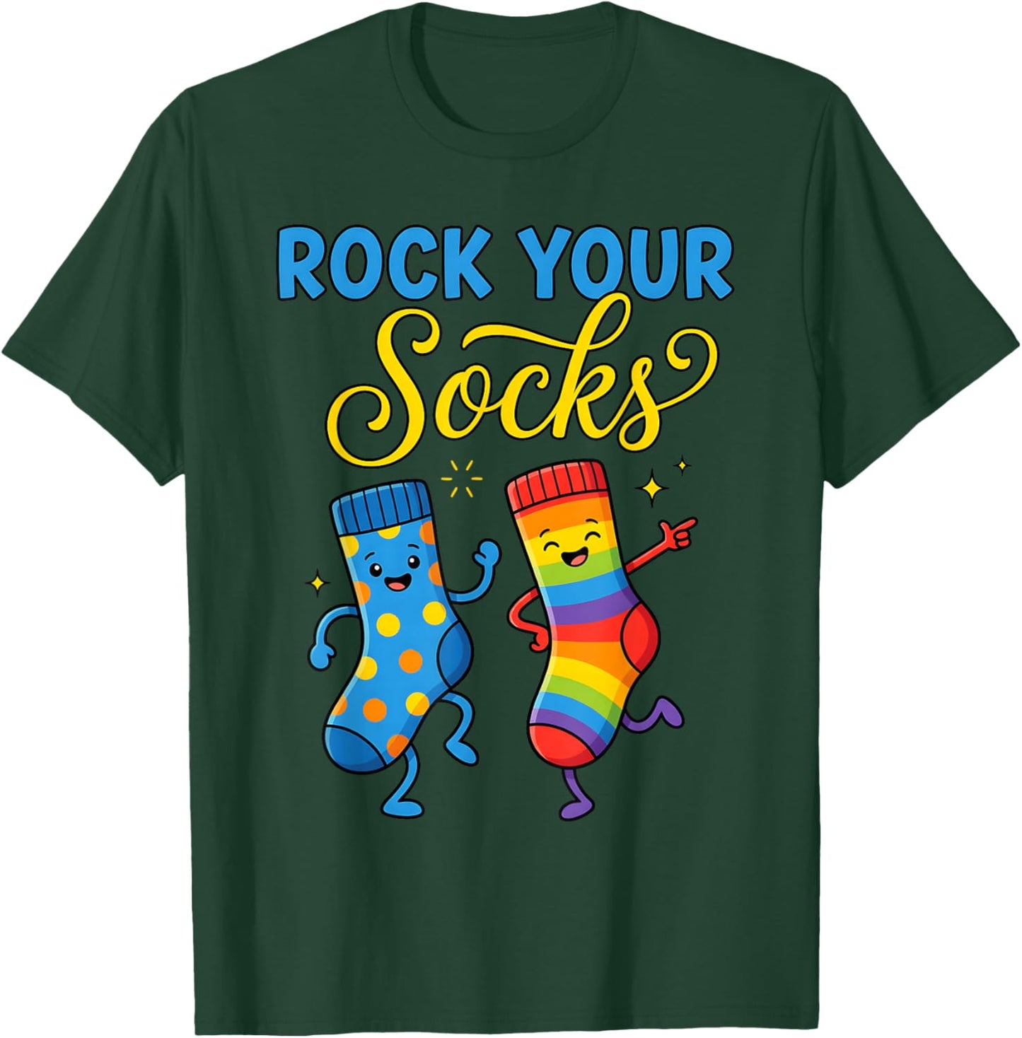 Rock Your Socks Support Awareness World Down Syndrome Day T-Shirt - T-Shirt | Forest