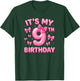 9th Birthday Girl Coquette Bow Pink Aesthetic T-Shirt - T-Shirt | Forest