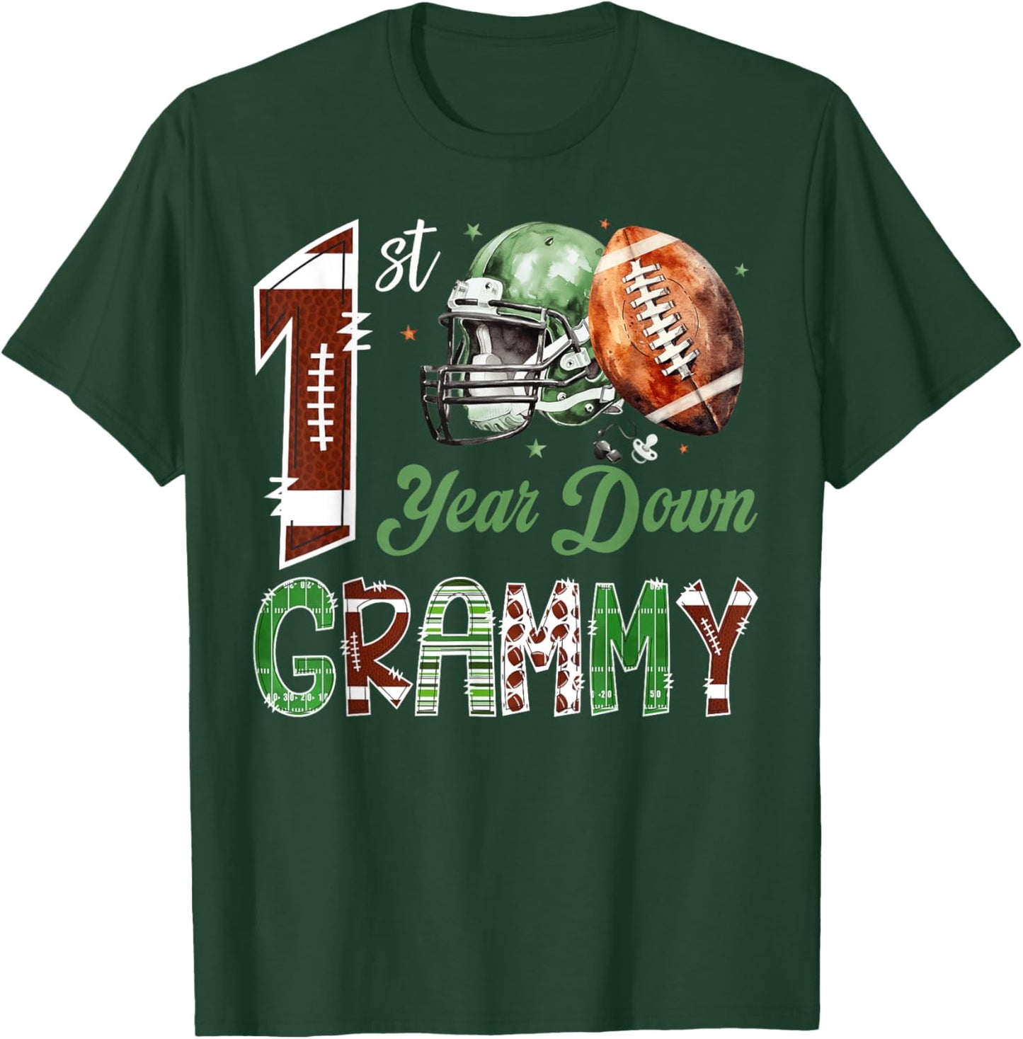 Grammy of The 1 Year Old Football 1st Birthday Boy Party T-Shirt - T-Shirt | Forest
