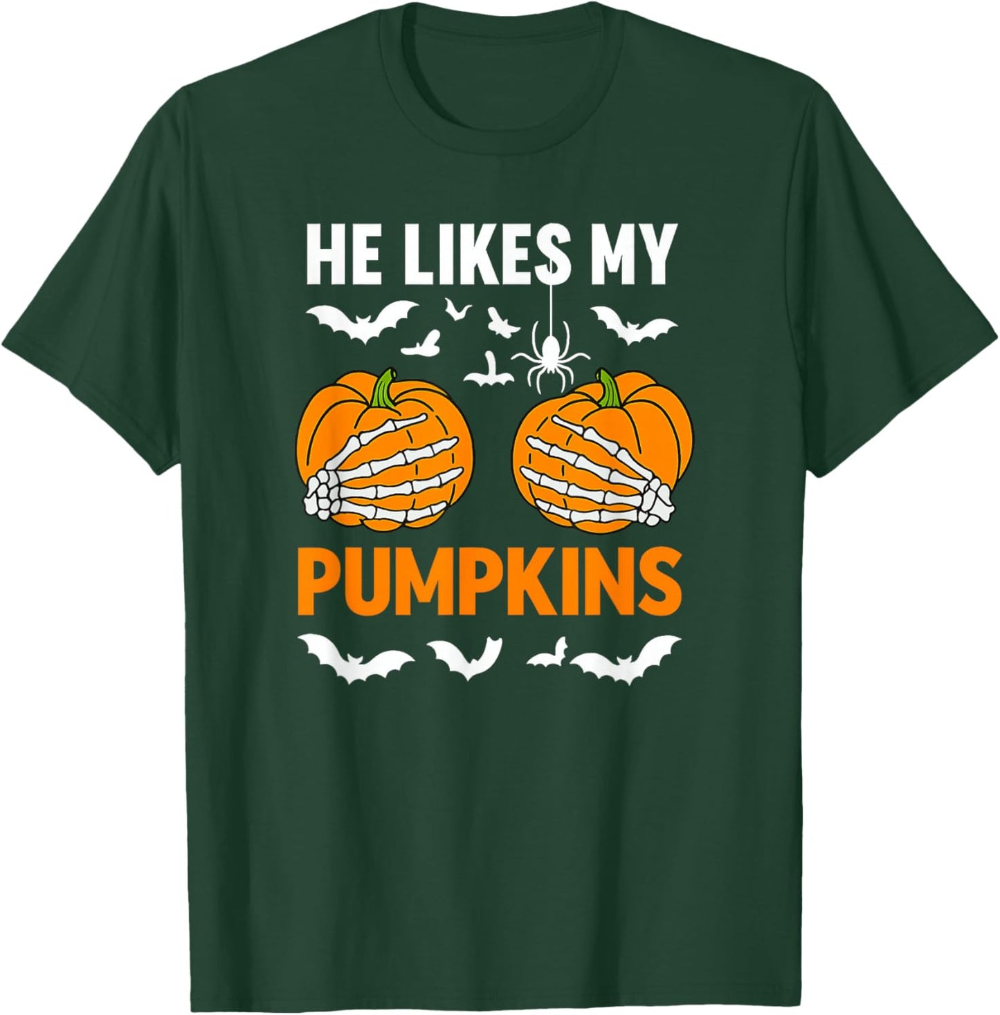 He Likes My Pumpkins She Like My Broomstick Couple Halloween T-Shirt - T-Shirt | Forest