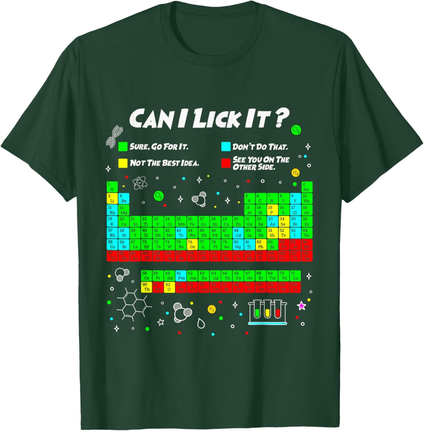 Can I Lick It Periodic Table Funny 100 Days of School T-Shirt - T-Shirt | Forest