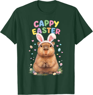 Funny Cappy Easter Capybara Easter Bunny Men Women Kids T-Shirt - T-Shirt | Forest