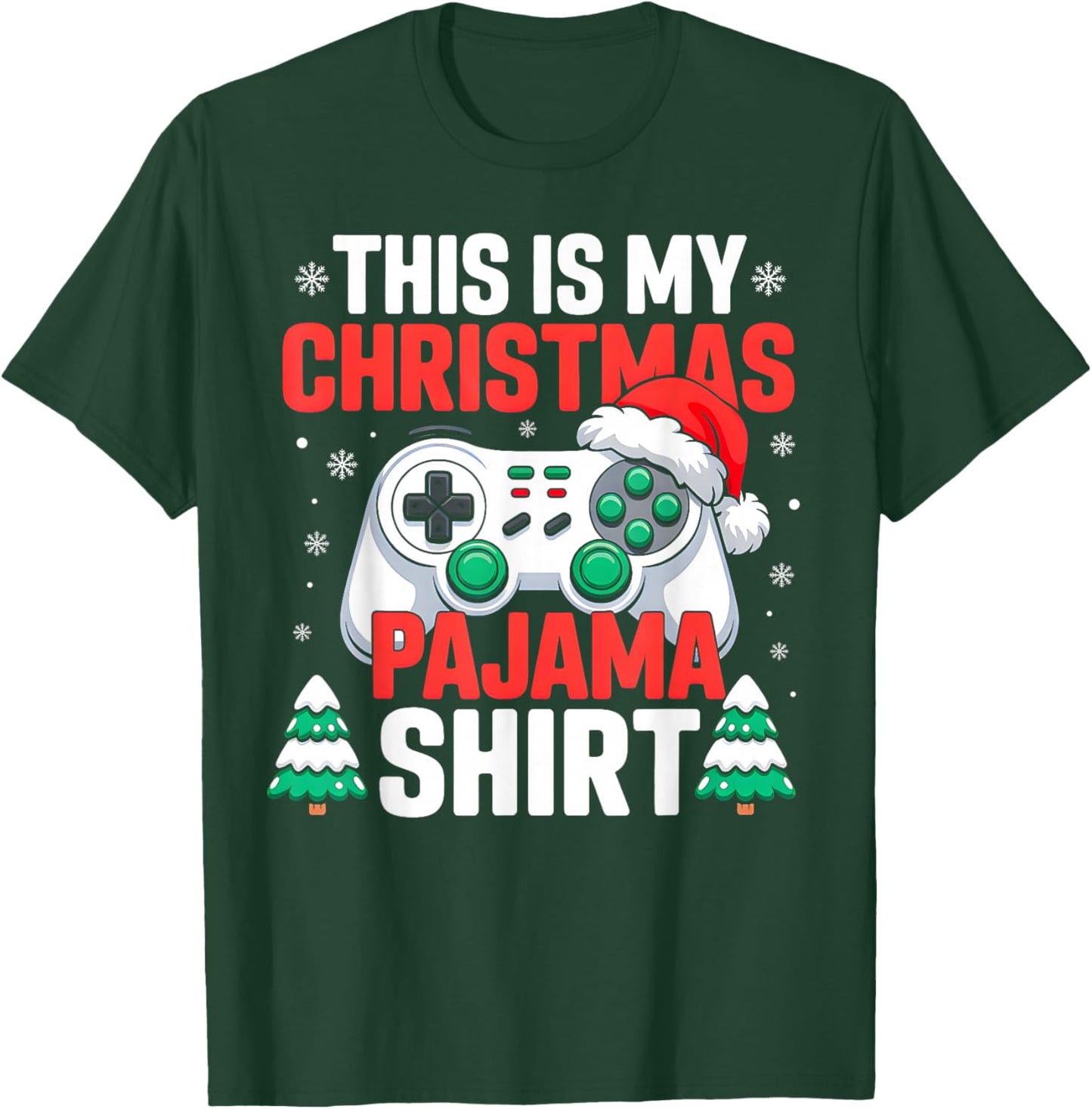 This is My Christmas Pajama Shirt Video Gamer Gaming Boys T-Shirt - T-Shirt | Forest