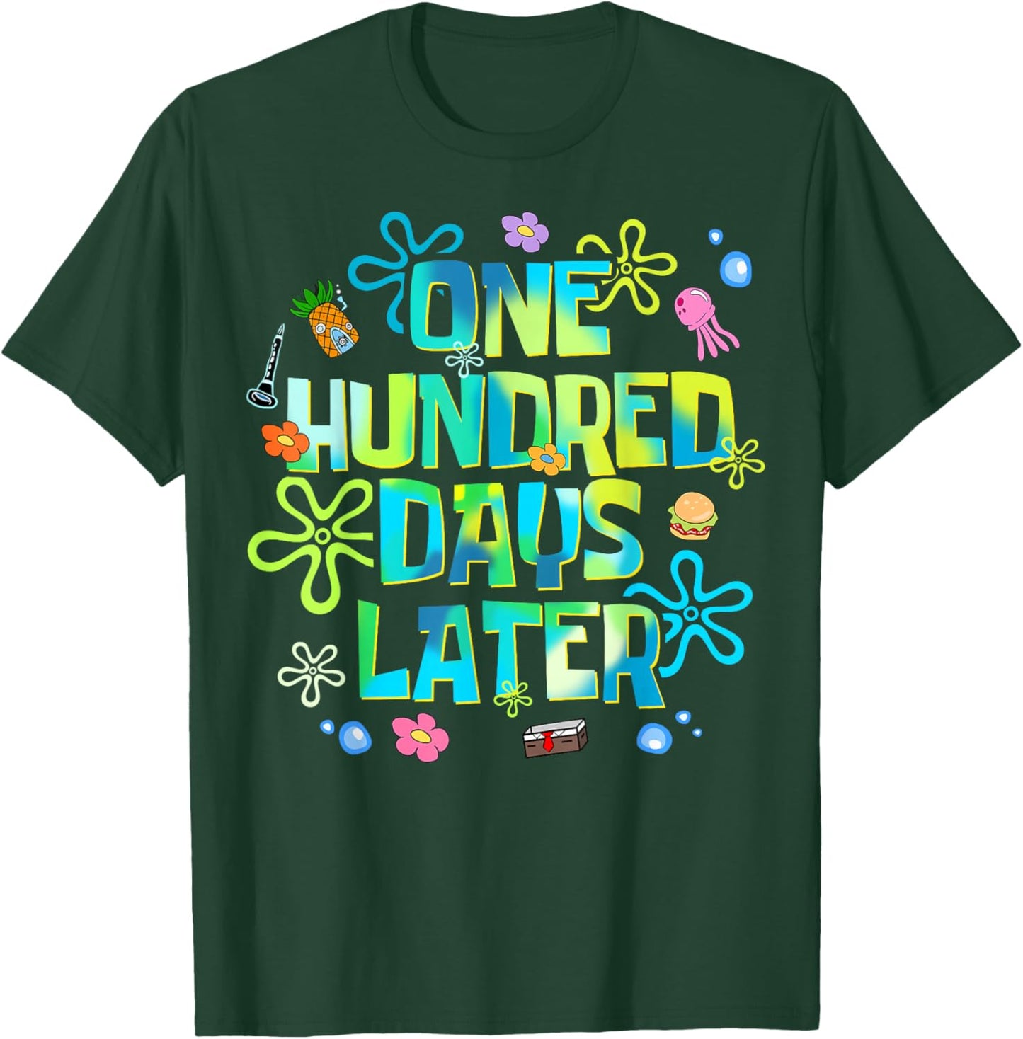 One Hundred Days Later Funny 100 Days of School Teacher Kids T-Shirt - T-Shirt | Forest