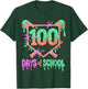 100 Days of School Baseball Ice Cream Drip 100th Day Player T-Shirt - T-Shirt | Forest