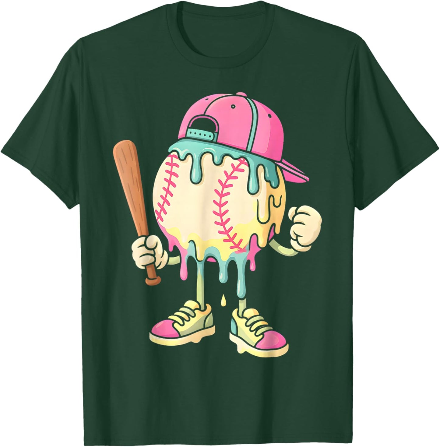 Baseball Life Style 101 Apparel Youth Drip Baseball Boys Kid T-Shirt - T-Shirt | Forest